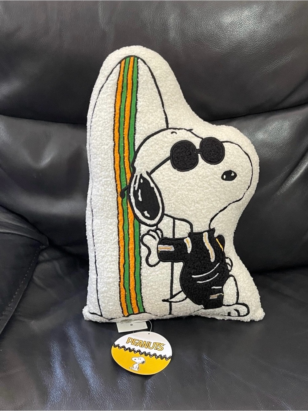 PEANUTS Sherpa Snoopy Pillow - Snoopy Surfer Pillow - Peanuts Surfer Pillow